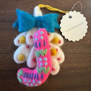 NWT Anthropologie Deck the Halls Felt Ornament LETTER J